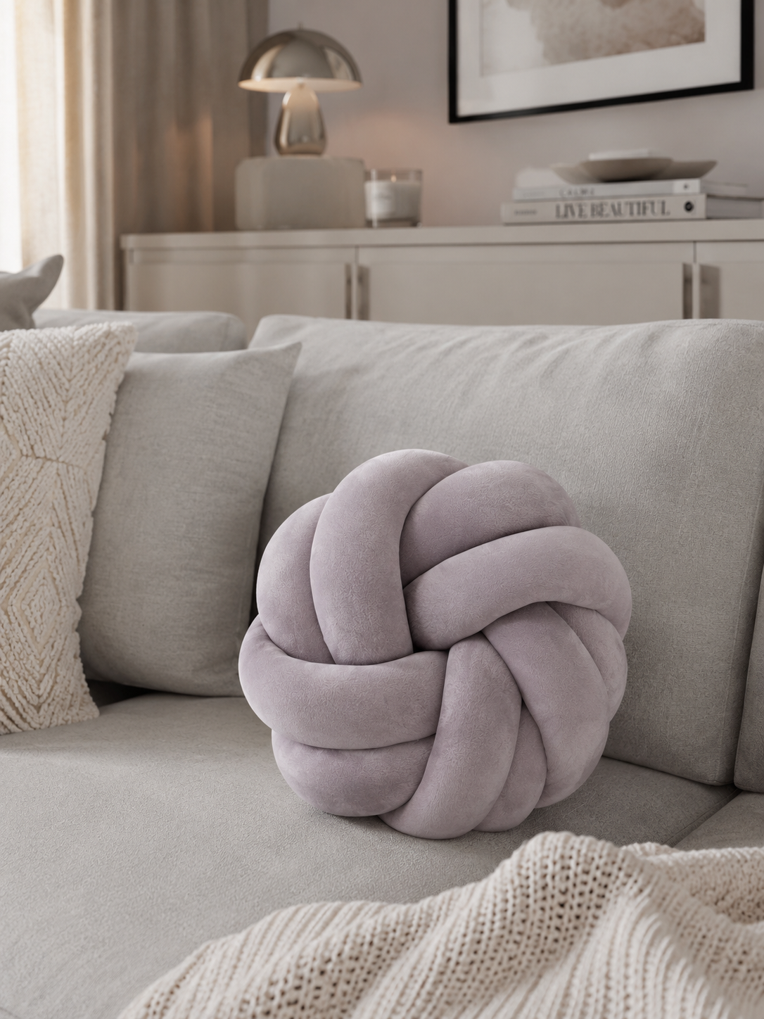 Poduszka Knot Pillow Ciemnoszara