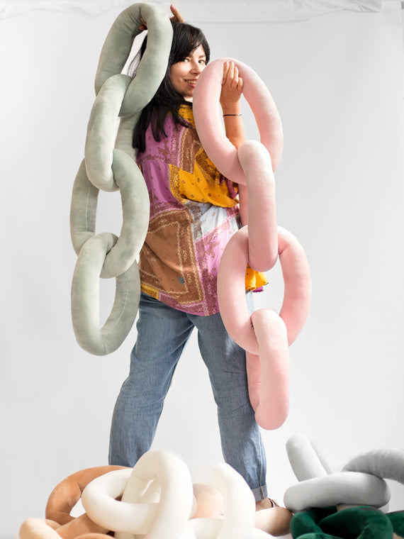 Chain Pillow Różowa