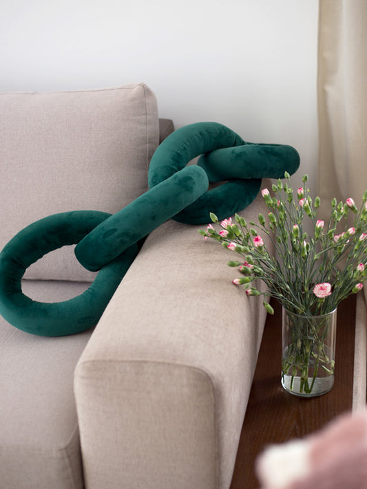 Chain Pillow Butelkowa Zieleń