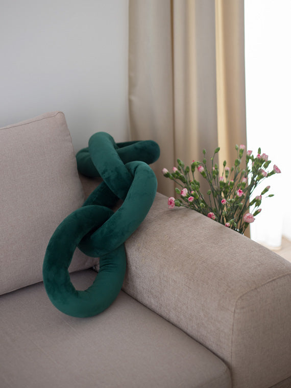 Chain Pillow Butelkowa Zieleń