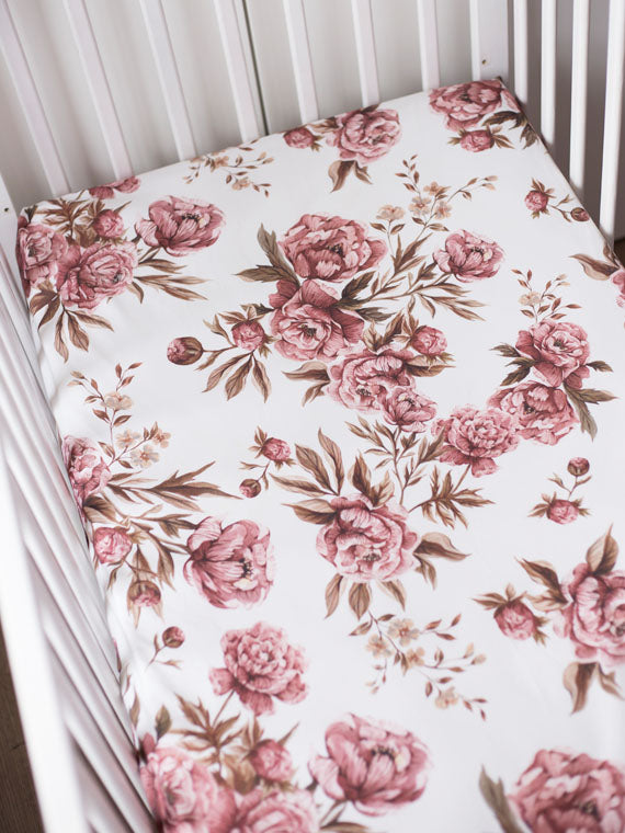 Prześcieradło z gumką Vintage Peonies