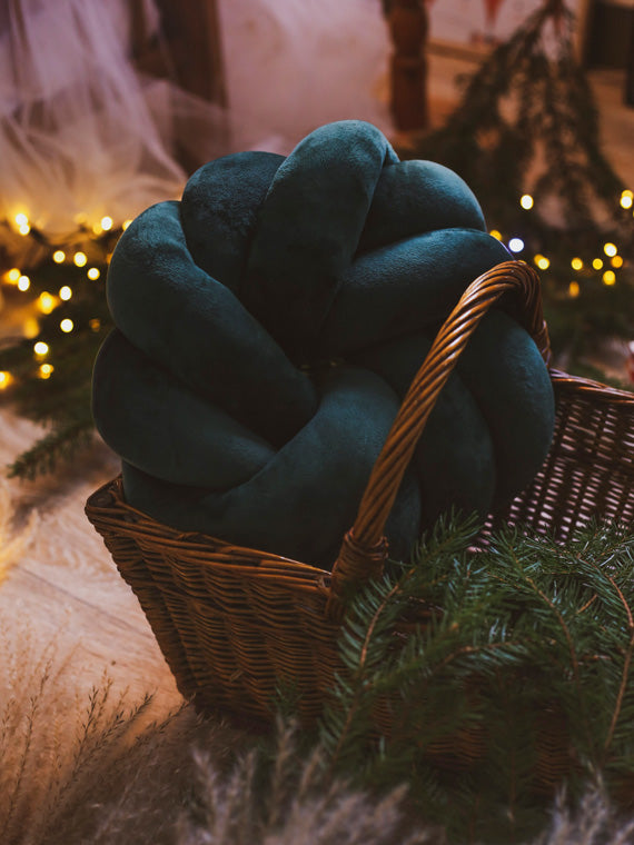 Poduszka Knot Pillow Butelkowa Zieleń