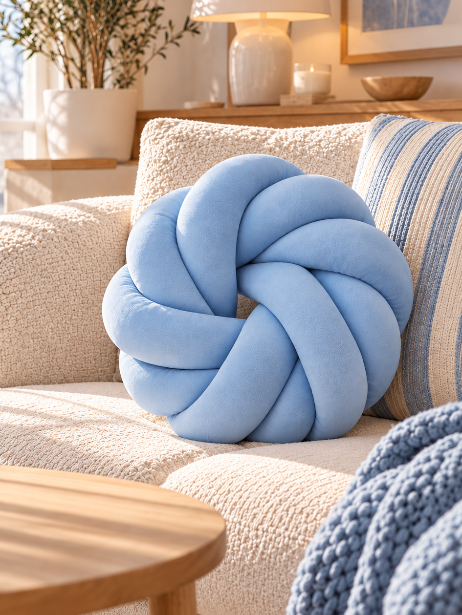 Poduszka Knot Pillow niebieska