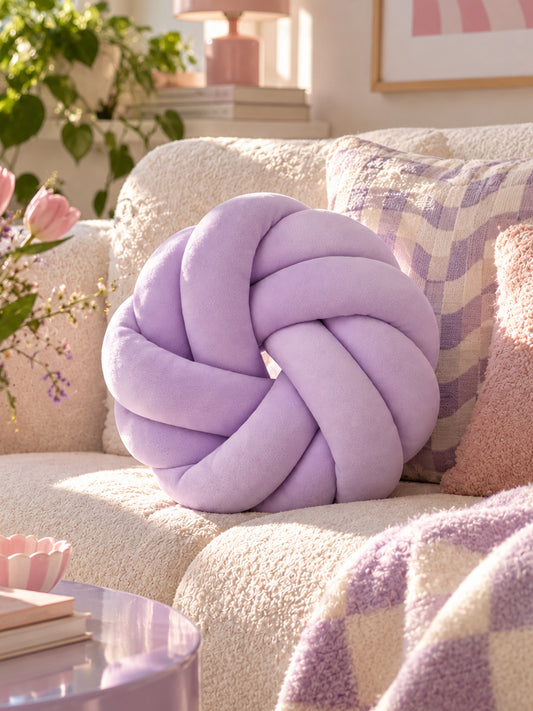 Poduszka Knot Pillow liliowa (fioletowa)