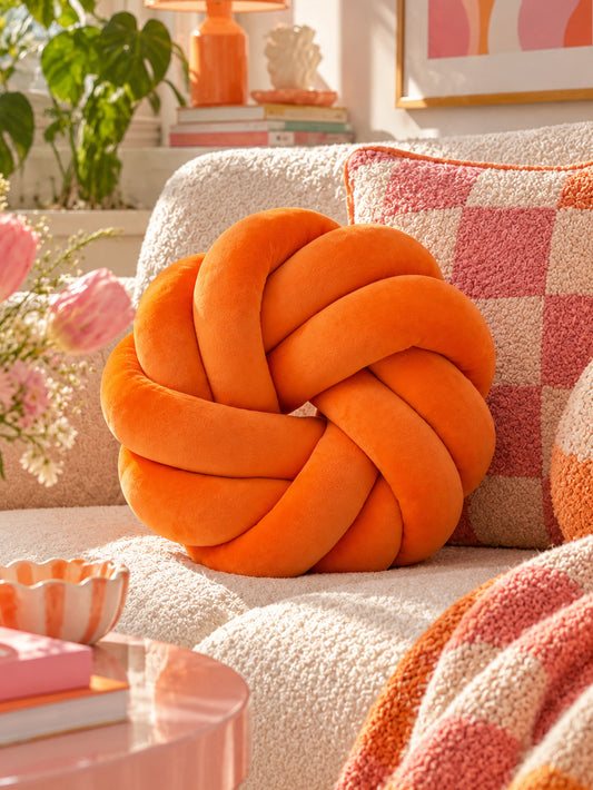 Poduszka Knot Pillow pomarańczowa