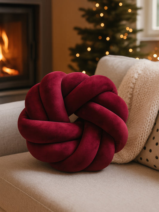 Poduszka Knot Pillow Burgundowa