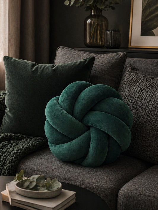 Poduszka Knot Pillow Butelkowa Zieleń