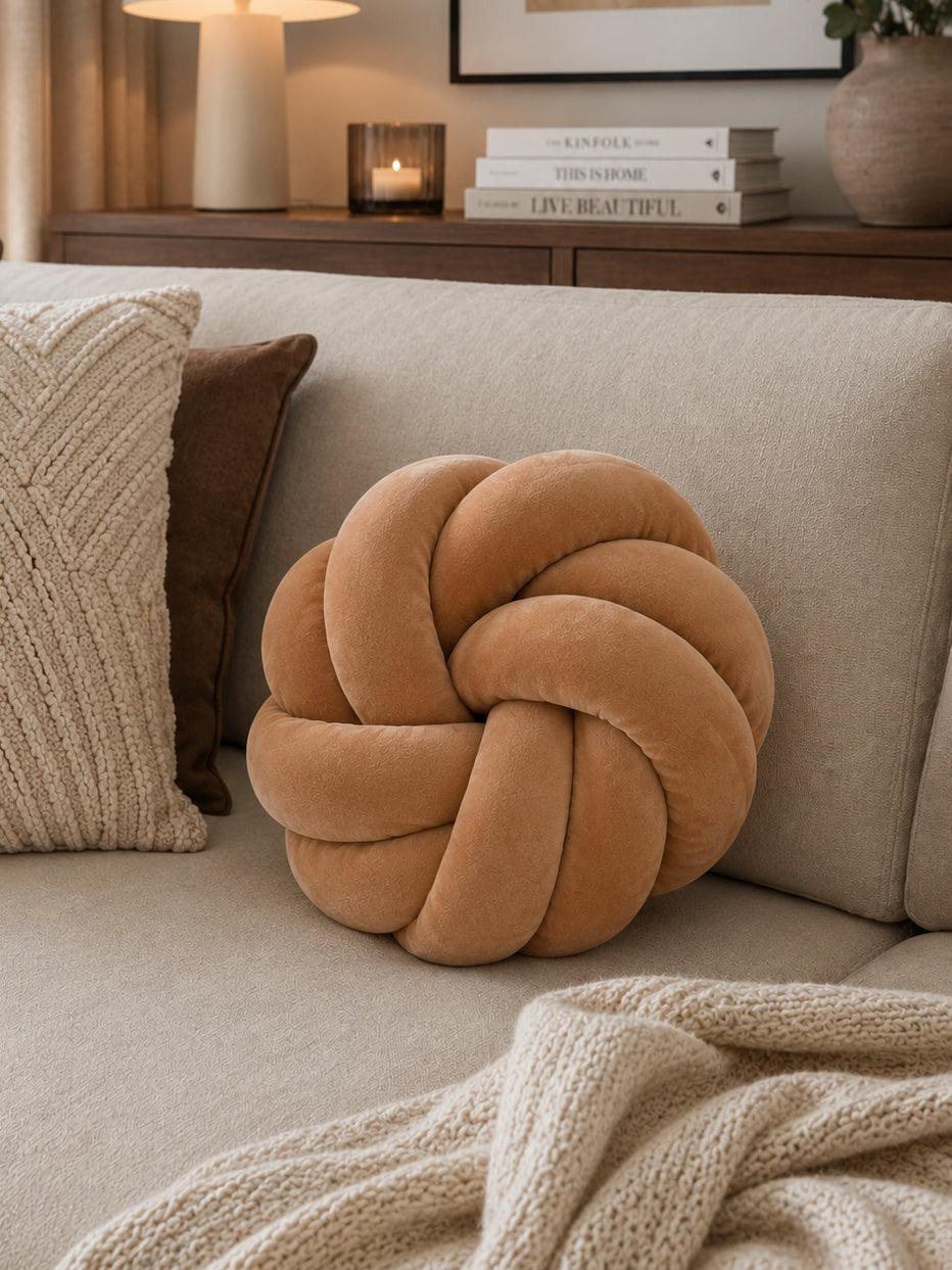 Poduszka Knot Pillow Cynamonowa