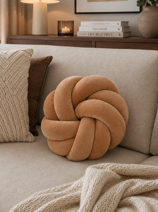 Poduszka Knot Pillow Cynamonowa