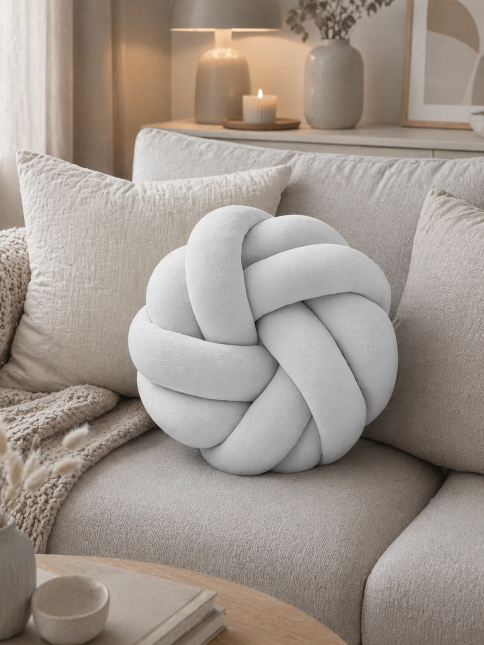 Poduszka Knot Pillow Jasnoszara