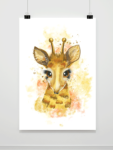Plakat Akwarelowa Żyrafa
