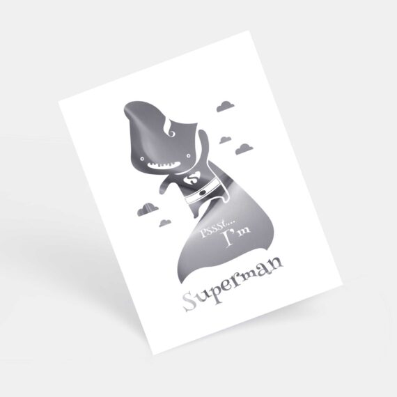 Błyszczący plakat Superman Biały
