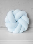 Poduszka knot pillow rozeta welurowa BABY BLUE