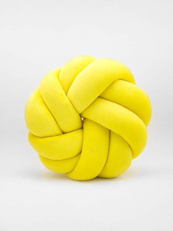 Poduszka knot pillow Aksamit Super Soft żółta